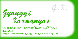 gyongyi kormanyos business card
